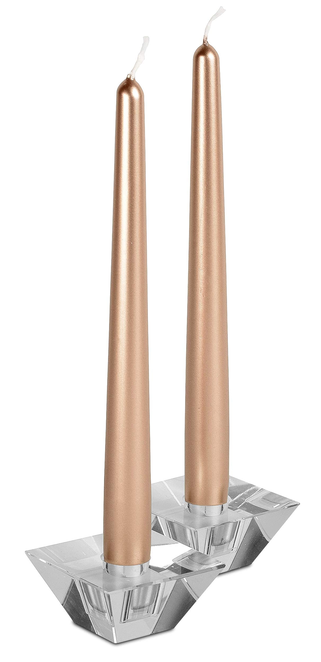 Hyoola Stożkowe Świece Dekoracyjne – Świece Stożkowe – Świeczka Bezzapachowa – Świece Niekapiące – Eleganckie Świece Ozdobne 30 cm, Metaliczna miedź - 12 Sztuk - Czas Spalania 10 Godzin