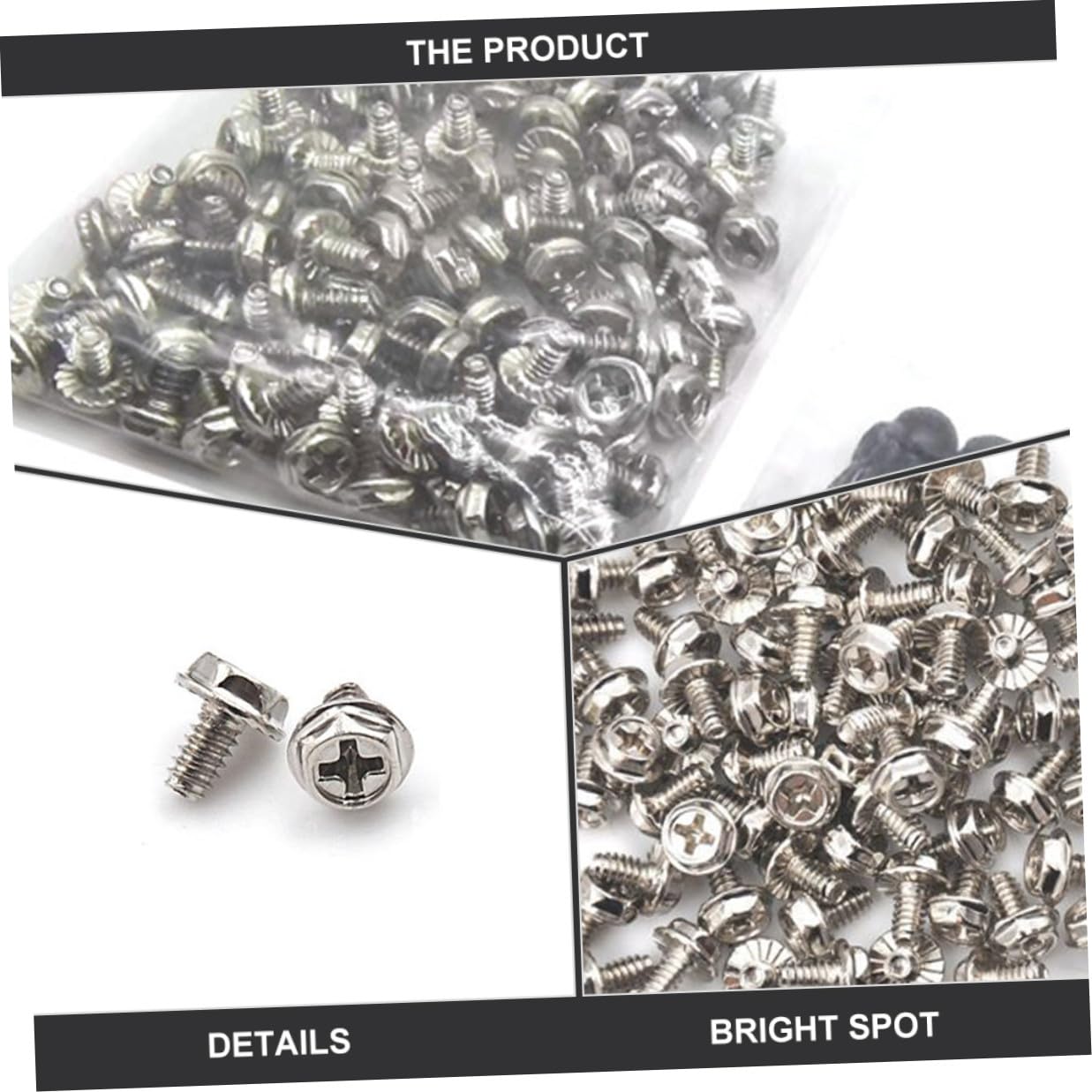 VALICLUD 100pcs Silver Pci Slot Computer Case Screws Fasteners for Power Supply and Hardware Assembly, Round Head Replacement Thumbscrews for Gaming and Desktop PC Maintenance