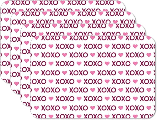 Miniatura 7 de CounterArt Candy Hearts - Juego de 4 manteles individuales de plástico flexible de fácil cuidado, fabricado en los Estados Unidos, sin BPA, se Rosa,