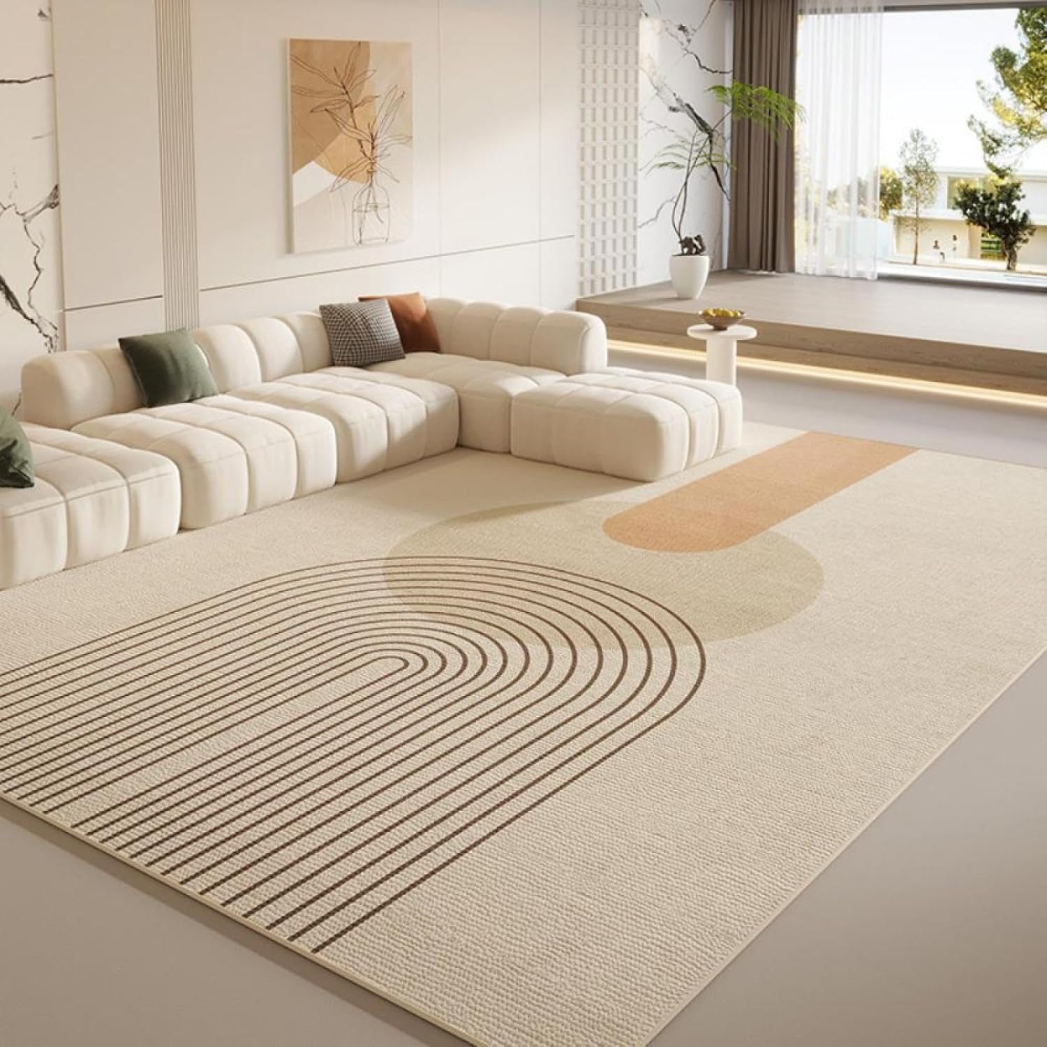 European Luxury Carpet for Living Room Bedroom, Large Area Rug Indoor Outdoor, Non-Slip Tatami Mat Floor Cover(80CMx160CM/GHL-5)