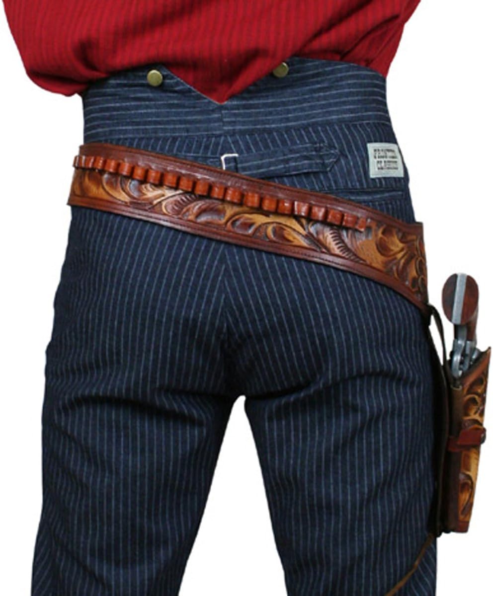 Historical Emporium .38/.357 Cal Standard Right Hand Western Gun Belt and Holster Tooled Leather
