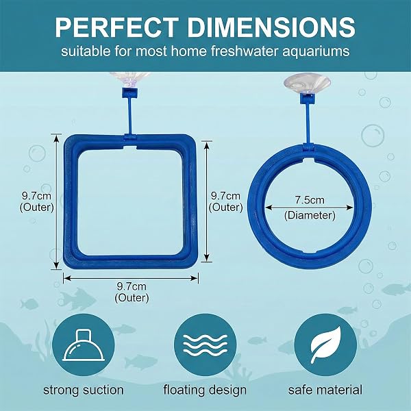 SWYZOR Distributeur Nourriture Poisson Aquarium,Lot de 4 Distributeur Nourriture Poisson,Accessoires pour Aquarium,pour Poissons Combattants, Tortues et Poissons Rouges - 4