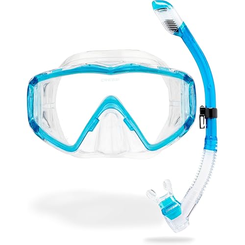 Cressi Panoramic Wide View Mask & Dry Snorkel Kit for Snorkeling, Scuba Diving - Pano 3 & Supernova Dry: Designed in Italy