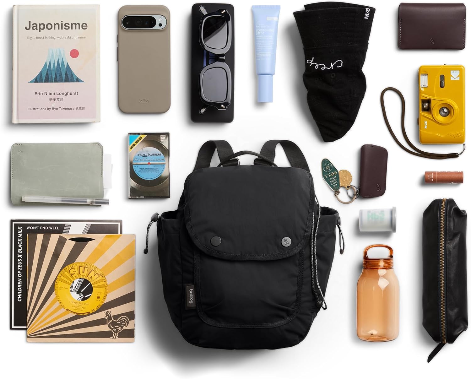 Bellroy Cinch Minipack (lightweight 9 liter backpack with external organization and adjustable shoulder straps) - Black - Image 6