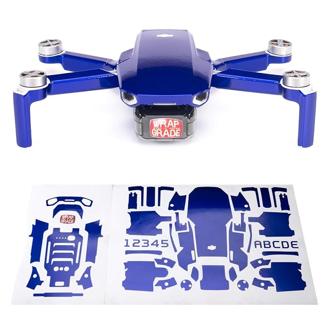 WRAPGRADE Skin Conjunto de Pegatinas Compatible con DJI Mini 2 (STRATOSPHERE BLUE)