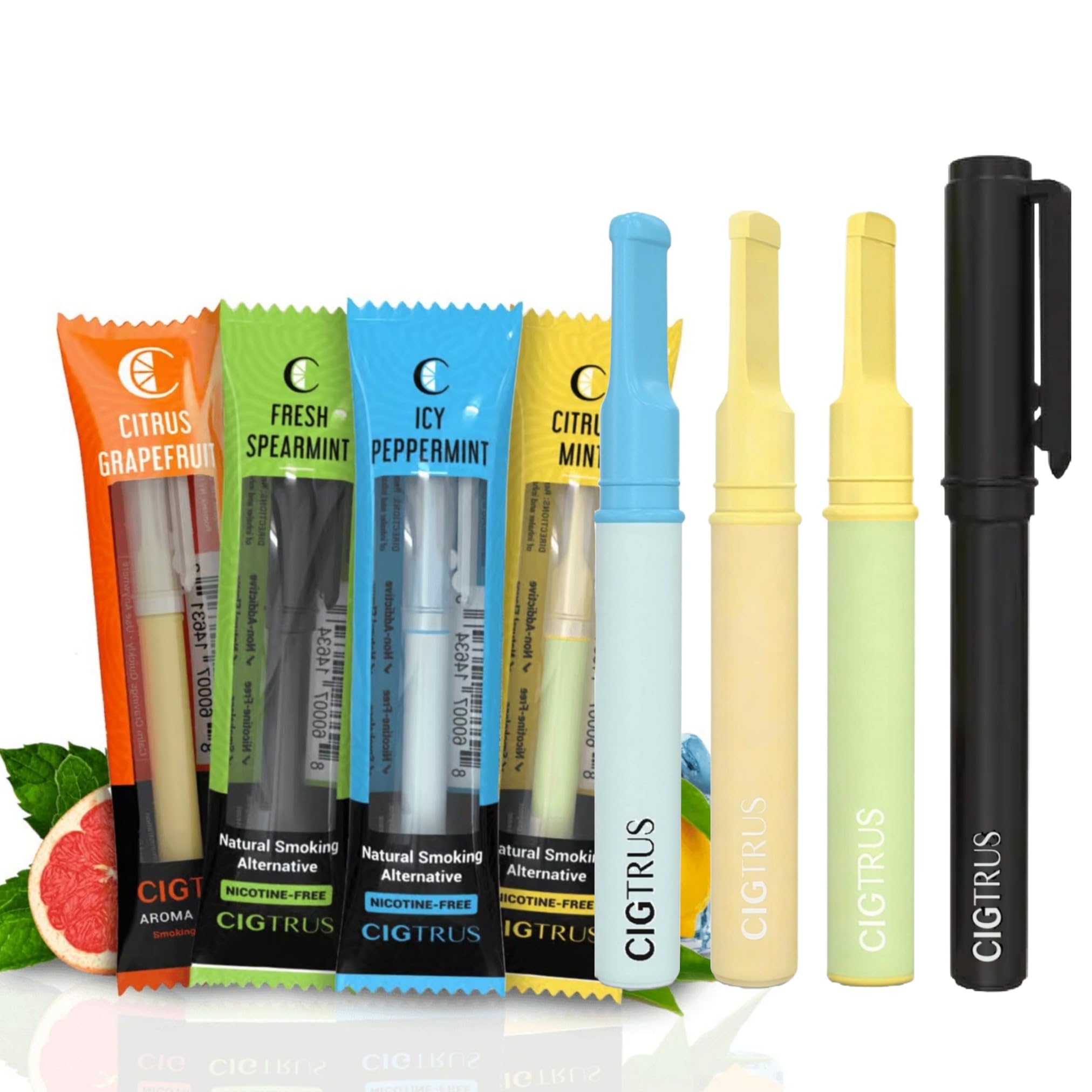 Quit Smoking Inhaler – Nicotine-Free, Smokeless, Natural Craving Relief & Habit Replacement for Smokers & Vapers |Non-Electric Variety 4-Pack