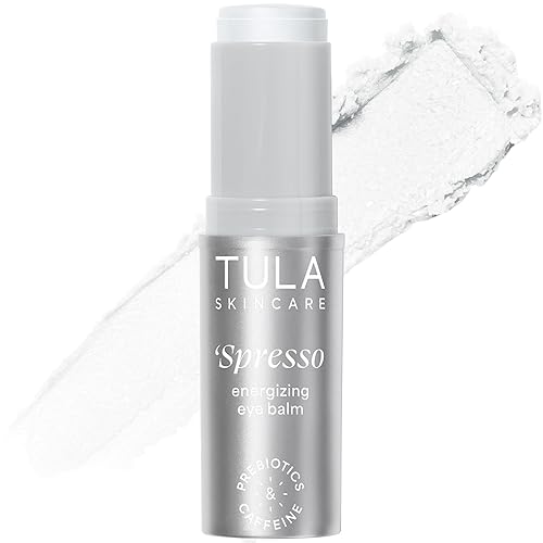 TULA Skin Care Spresso Energizing Eye Balm - Energizing & Hydrating Caffeine Under Eye Treatment for Dark Circles, Portable and Perfect to Use On-the-go, 0.35 oz. - Iced - Pearlescent Glow