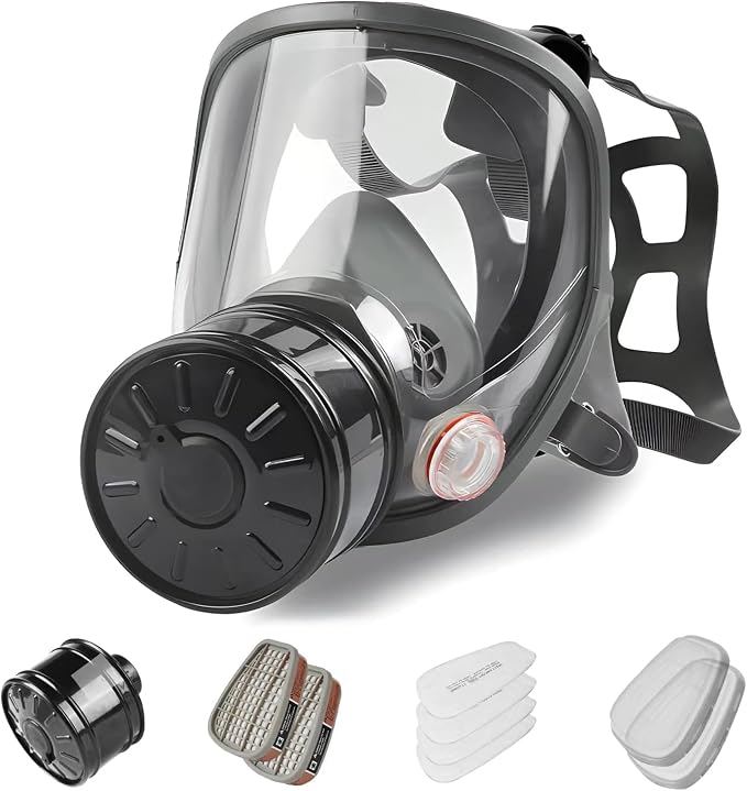 Masque de protection respiratoire avec filtre - Kit 16 en 1 pour peinture et travaux - Silicone