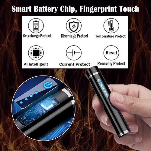 Miniatura 5 de Encendedor electrónico, encendedor recargable por USB, mini tira cilíndrica sin llama, resistente al viento, encendedor eléctrico inteligente de