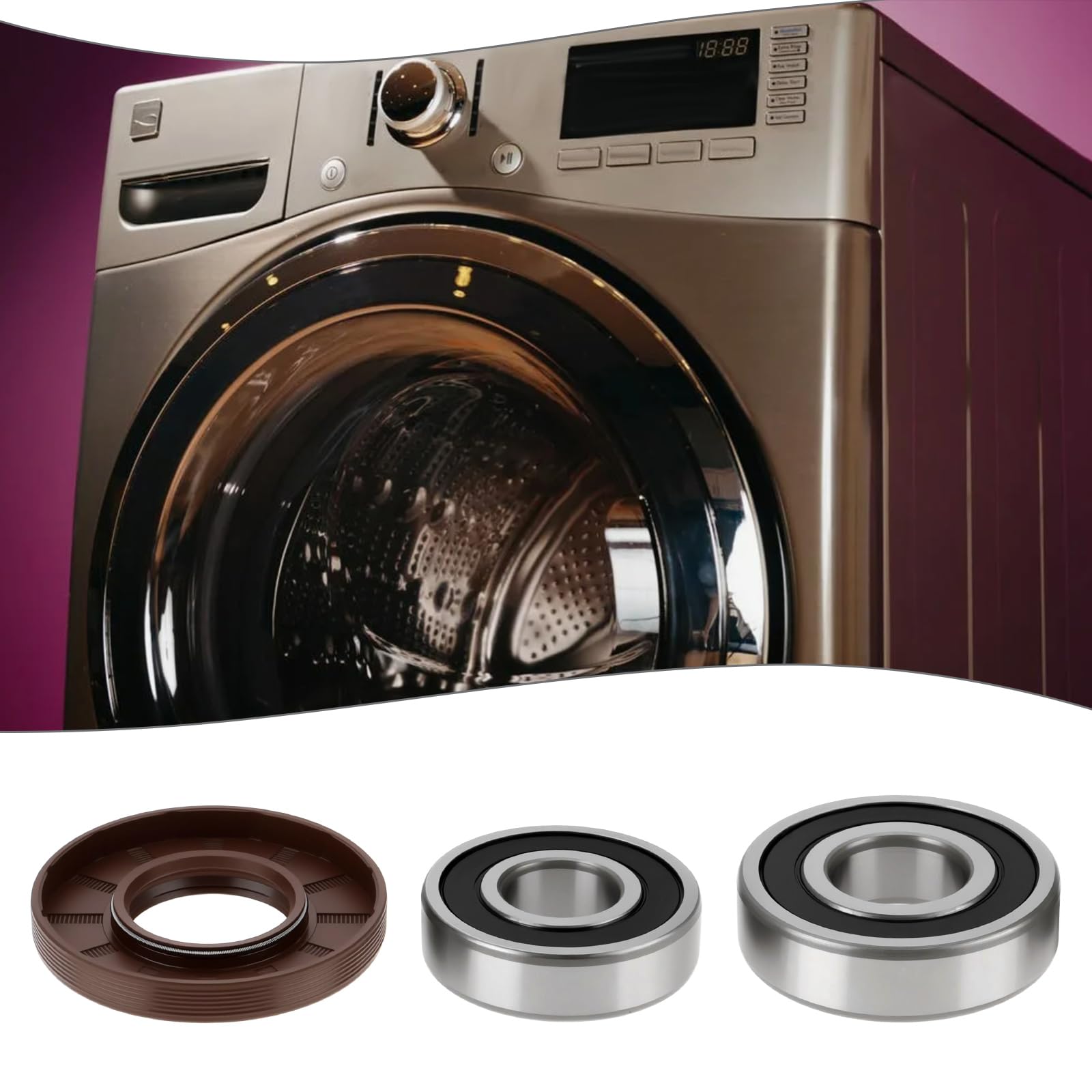 1 Set Dichtungssatz für Unterlegscheibenwannenlager Ersatzteil DC62-00223A DC97-15328A DC97-15328F Kompatibel mit Samsung Kompatibel mit Kenmore