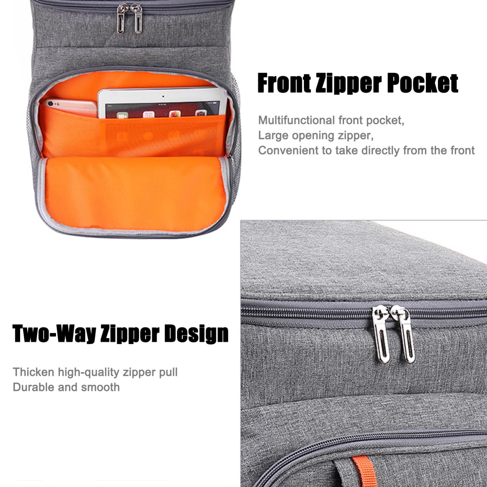 Zaino Termico Isolante da Picnic, Set di cestini da Picnic, per Coppie in Famiglia, Zaino Termico Leggero per Pranzo,Pesca,Escursionismo,Campeggio,Spiaggia,Barbecue(Grigio)