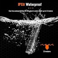 Vista 7 de NICRON N8pro Linterna Táctica, 1700 Lúmenes Altos Súper Brillantes Linternas Recargables con 6 Modos Interruptor Doble, 1496ft Larga Distancia