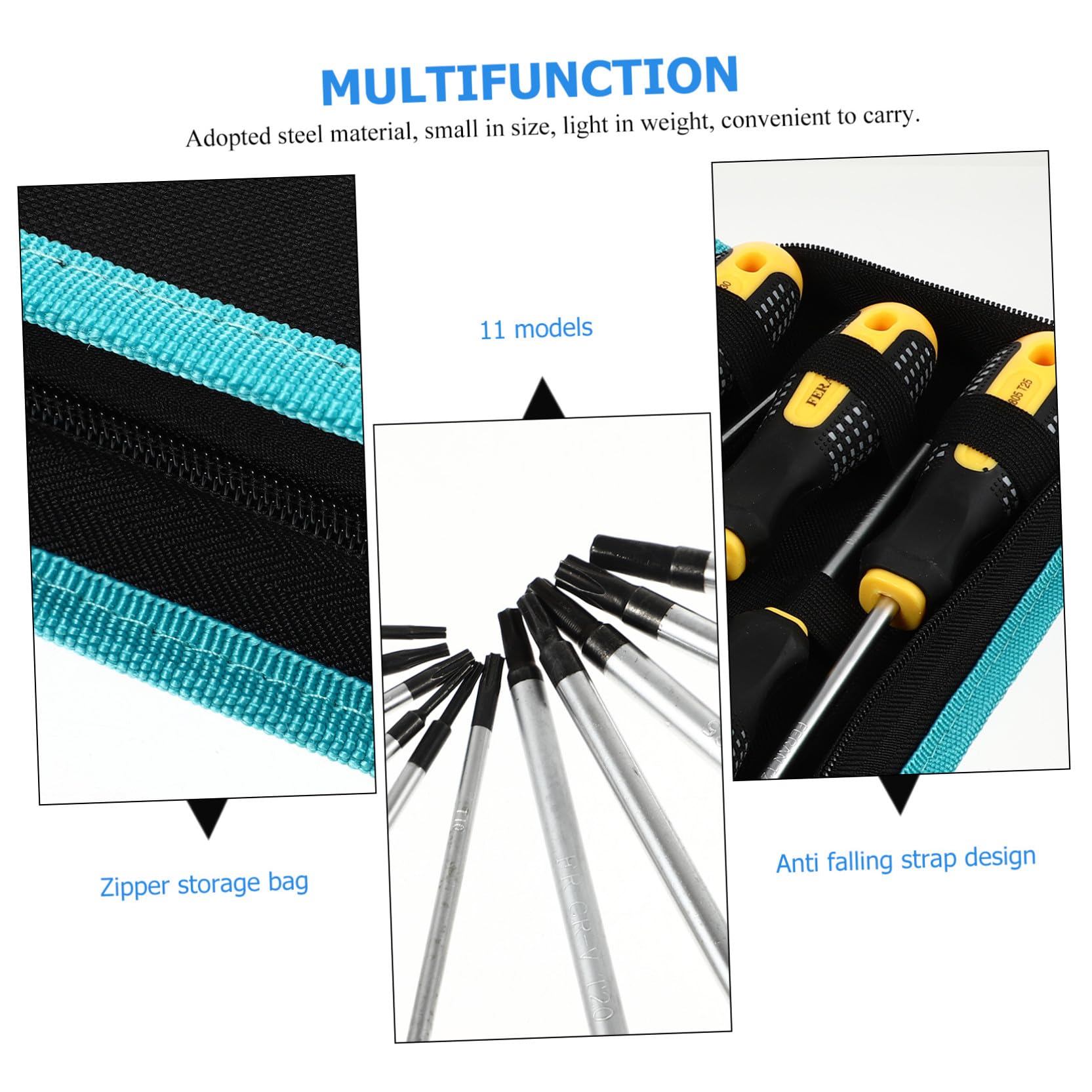 BESTonZON Set di Cacciaviti a Stella di Sicurezza 11 Pezzi, T5-t30, Impugnatura Ergonomica, per Riparazioni Auto e Casa, Utensili Manuali