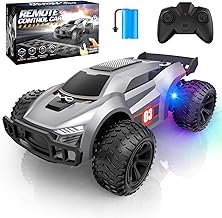 Remote Control Car, 2.4Ghz High Speed Drift RC Car with LED Lights Monster Truck Gifts Christmas Birthday, Rechargeable RC Truck Cars Toys for Kids 5 6 7 8 9 10 Years Games