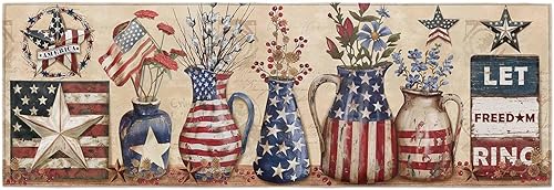 Miniatura 199 de Alfombras y tapetes de cocina Hello Fall, 2 unidades, color azul, naranja, calabaza, hoja de arce, pájaros, alfombras antideslizantes con pasillo