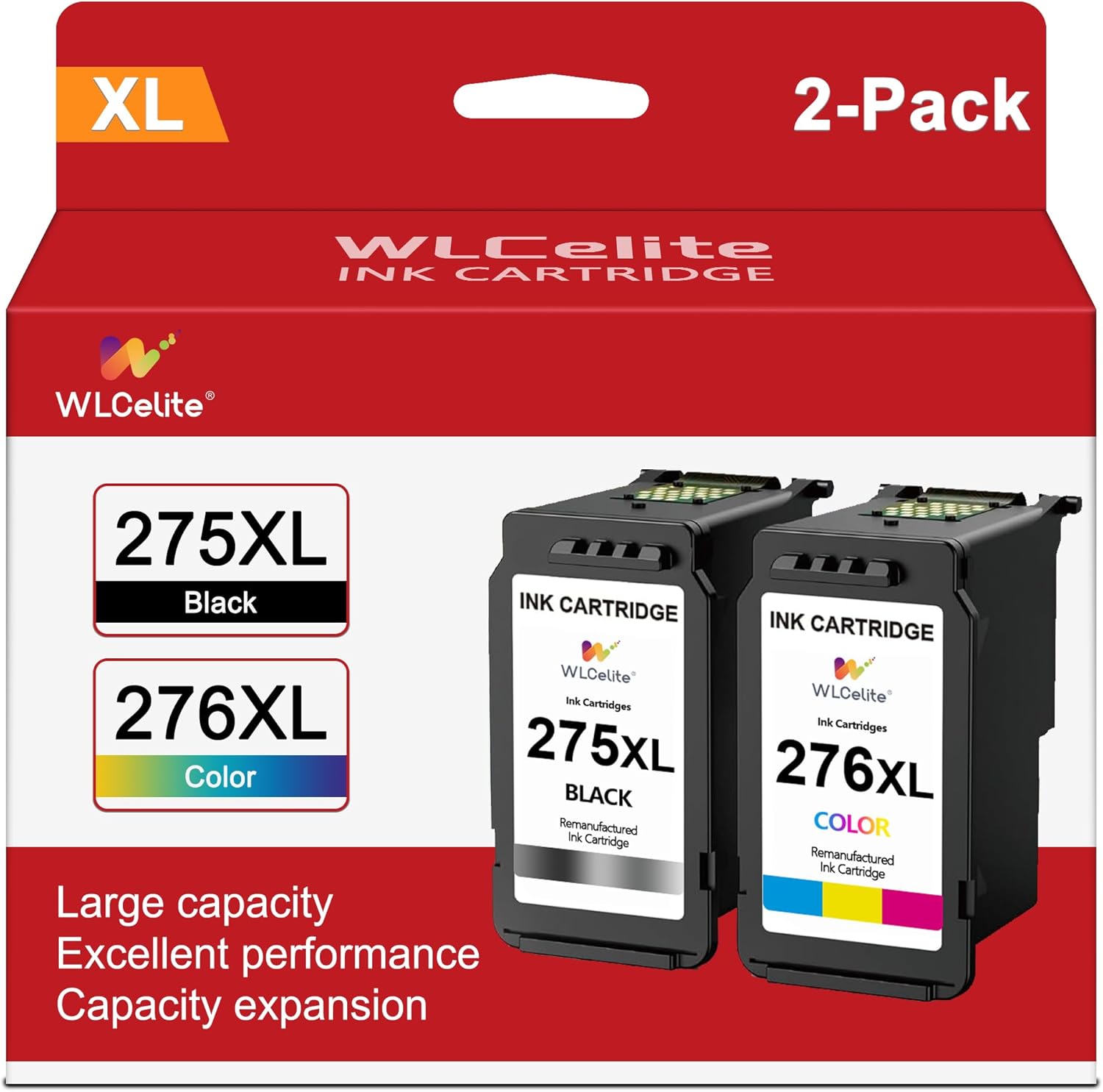 PG-275XL CL-276XL Ink Cartridges 2 Pack High Yield Replacement for Canon 275XL 276XL InkTS3500 TS3520 TS3522 TS3720 TS3722 TR4700 TR4720 TR4722 Printer (Black, Tri-Color)