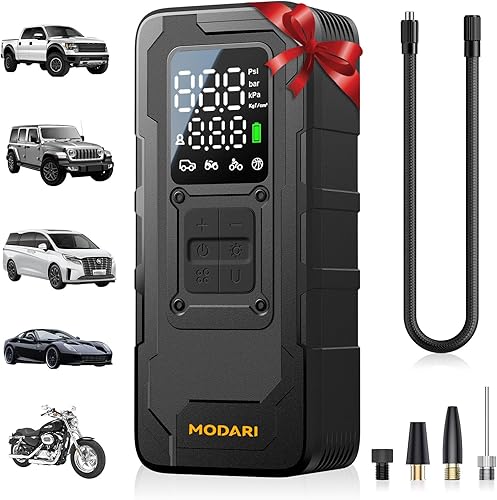 Tire Inflator Portable Air Compressor - 4X Faster 160 PSI Portable Air Pump for Cars - Cordless Tire Inflators with Gauge - Portable Tire Inflator