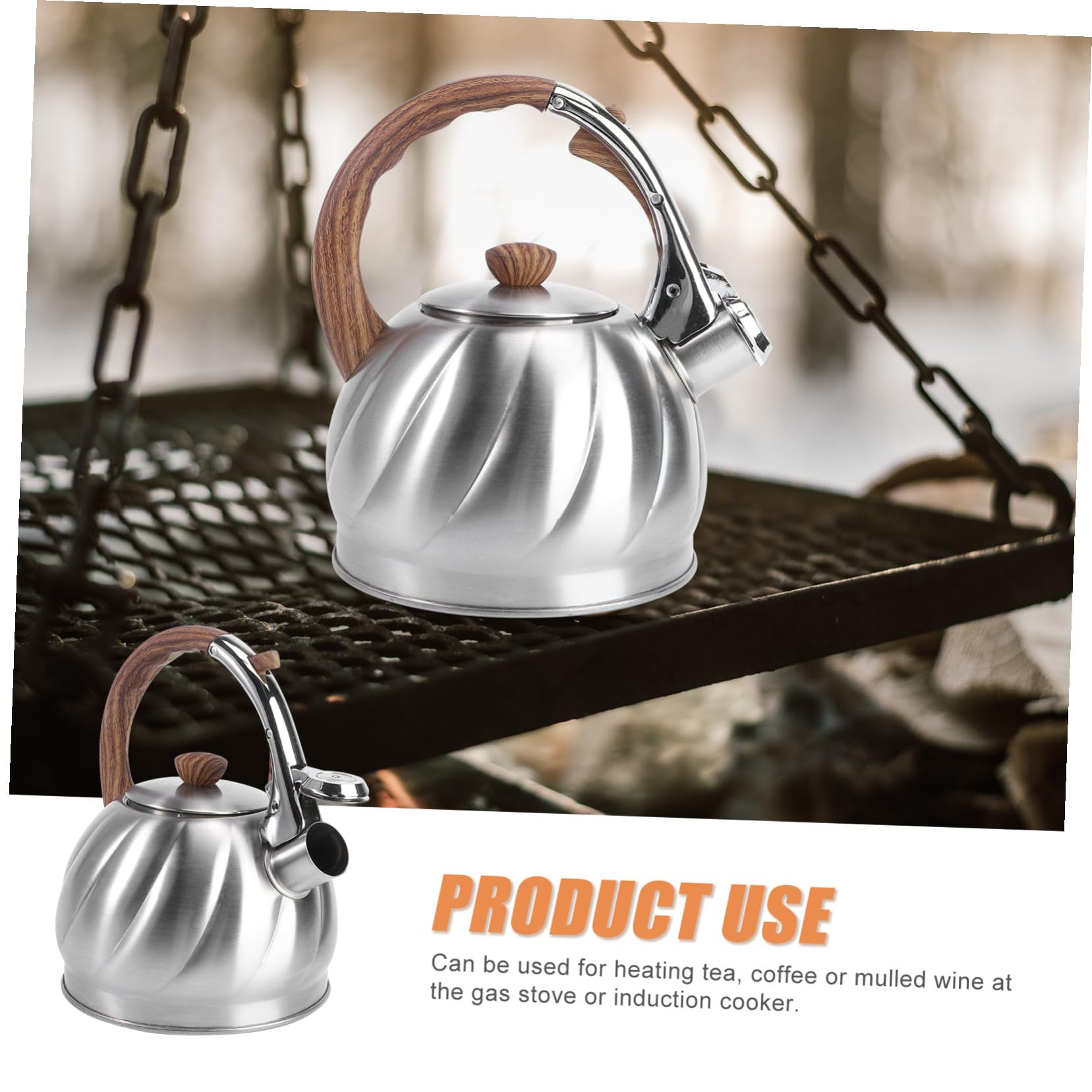 VALICLUD Tetera de Acero Inoxidable con Silbato Automático para Cocina Resistente y Práctica Compatible con Fogones Inducción Segura para Uso Diario