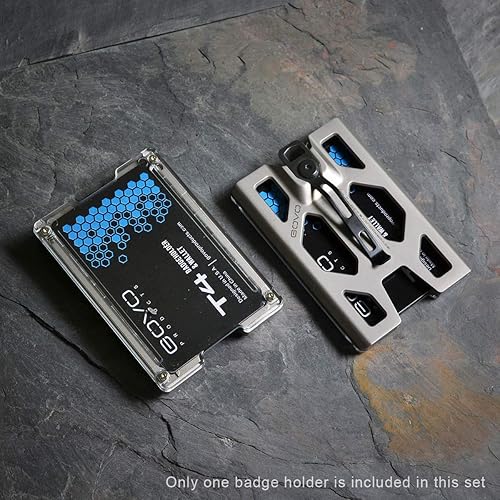 Titanio GOVO - Soporte para tarjetas de identificación con clip de metal y ranura para 4 tarjetas