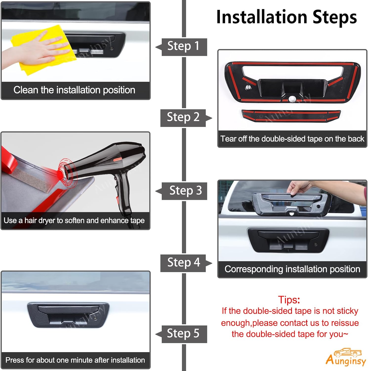 Aunginsy Rear Trunk Door Handle Cover Trim Compatible with Nissan Frontier 2022 2023 2024 2025 2026, ABS Car Tailgate Handle Liftgate Panel Scratch Protector Decorative Cover Exterior Accessories