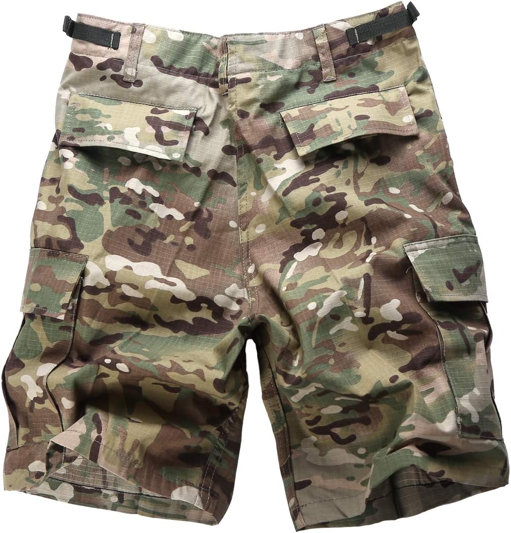 BACKBONE Mens Camouflage Cargo Shorts, Multi‑Pocket Outdoor Casual Work Shorts