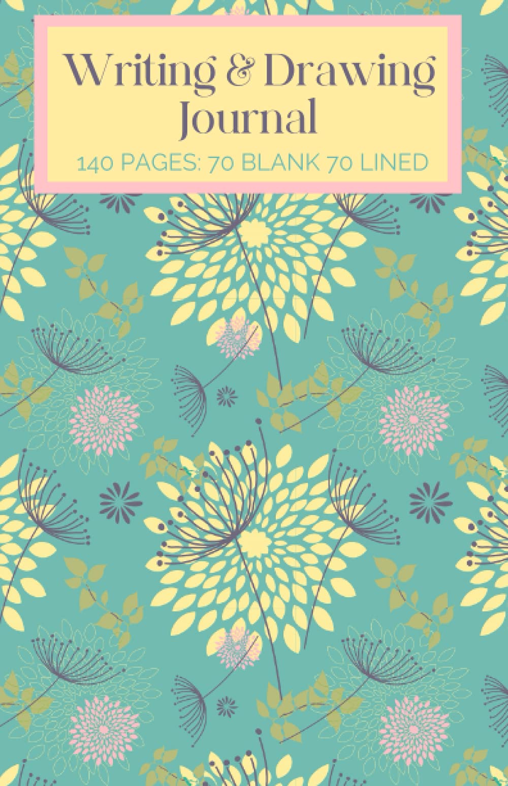 Writing & Drawing Journal: Dual Notebook with Alternate Blank and Lined Paper | Floral Cover