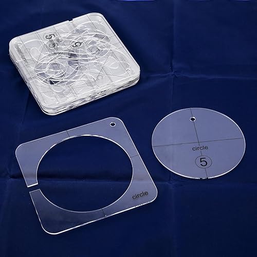 Miniatura 6 de Juego de plantillas de acolchado, 11 piezas para máquina de coser doméstica, reglas de plantilla de acolchado de movimiento libre, transparentes