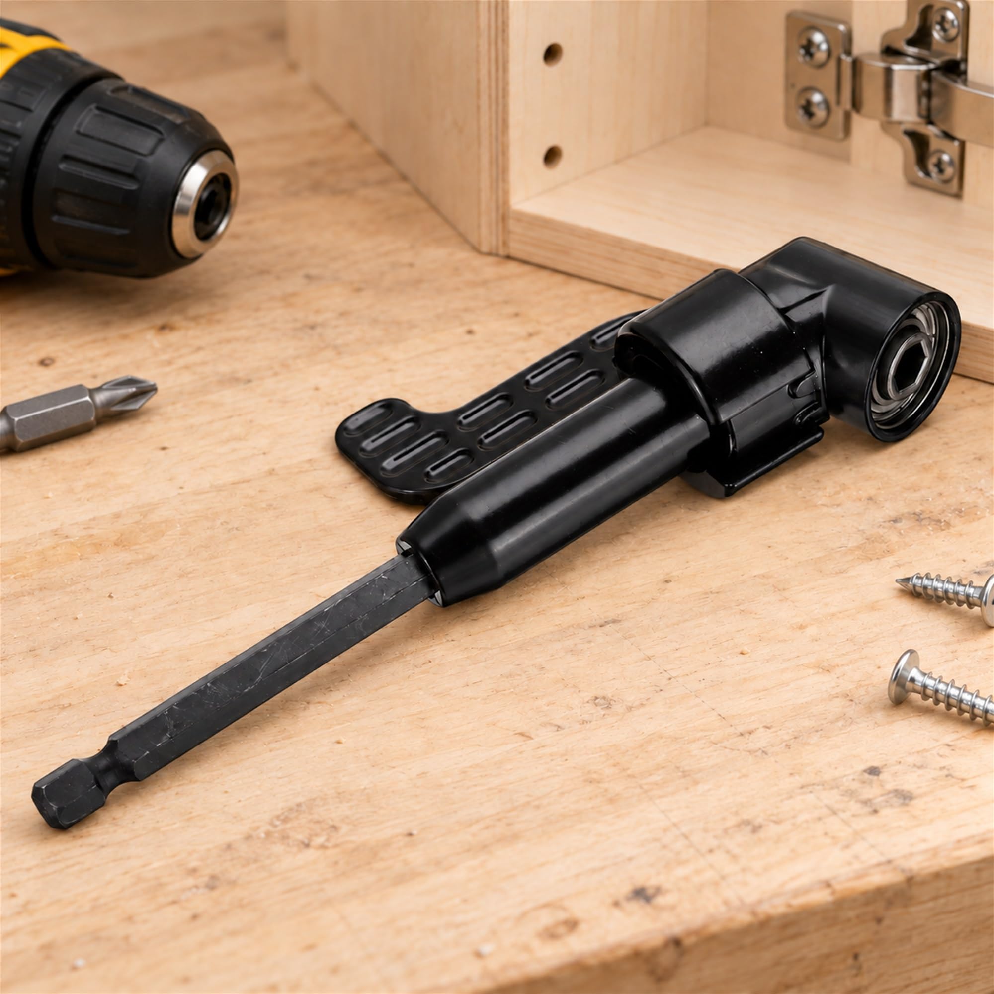 Chrome Vanadium Steel Angled Bit Holder Adapter for Screwdriving in Tight Spaces, Furniture Assembly and Home Repairs