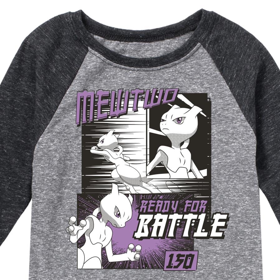 HYBRID APPAREL - Pokémon - Mewtwo Ready for Battle - Youth Raglan Graphic T- Shirt3