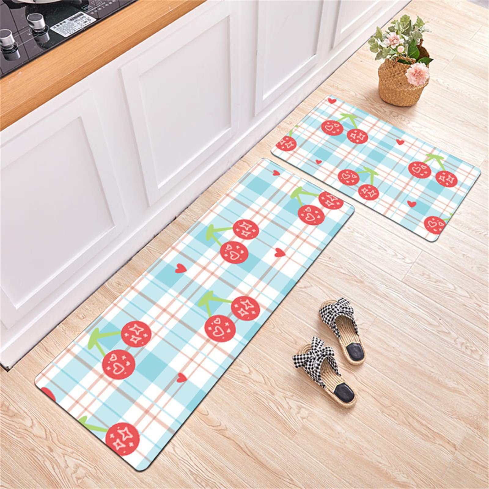 Tapis de couloir cuisine antidérapant 45x120 et 45x70cm lavable super absorbant