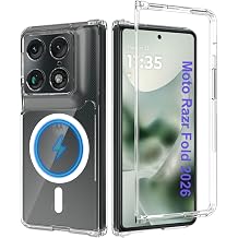 for Motorola Razr Fold 2026 Case Compatible with MagSafe, Bulit-in Strong Magnetic & Integrated Design Connector, Anti-Yellowing Shockproof Phone Cover for Moto razr fold 2026 Clear