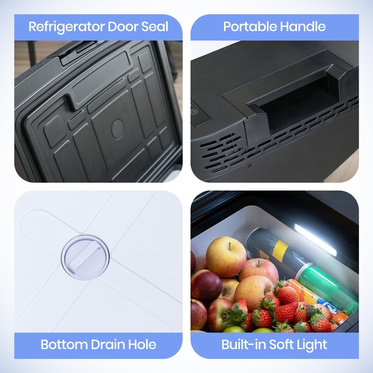 Car Refrigerator for Tesla Model Y, 37QT Tesla Cooler Fridge, Portable Trunk Freezer with App and LED Light, 12/24V DC&120~240V AC, -4℉~68℉, for Home, Car, Outdoor, Camping (Not for Juniper)