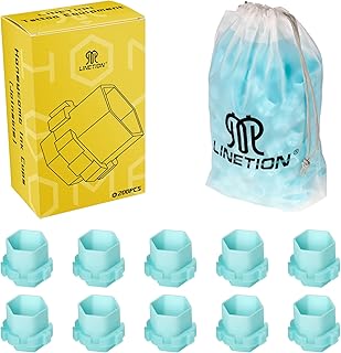 Tattoo Ink Caps Honeycomb Shape Spliceable Ink Cups for Tattooing Anti-Rollover Spill Eco-Friendly Non Fade Material Large Inner Size 0.63 * 0.75 inch(W*H) 200pcs Pack (Seaform)