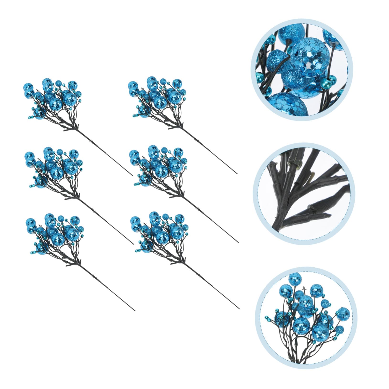 Zerodeko 3 Set Realistici Bacche Finte Rami Decorazioni Natalizie Ghirlanda Di Bacche Per Artigianato Natalizio Decorazioni Per La Casa Eleganti Ornamenti Di Bacche 6 Pezzi * 3