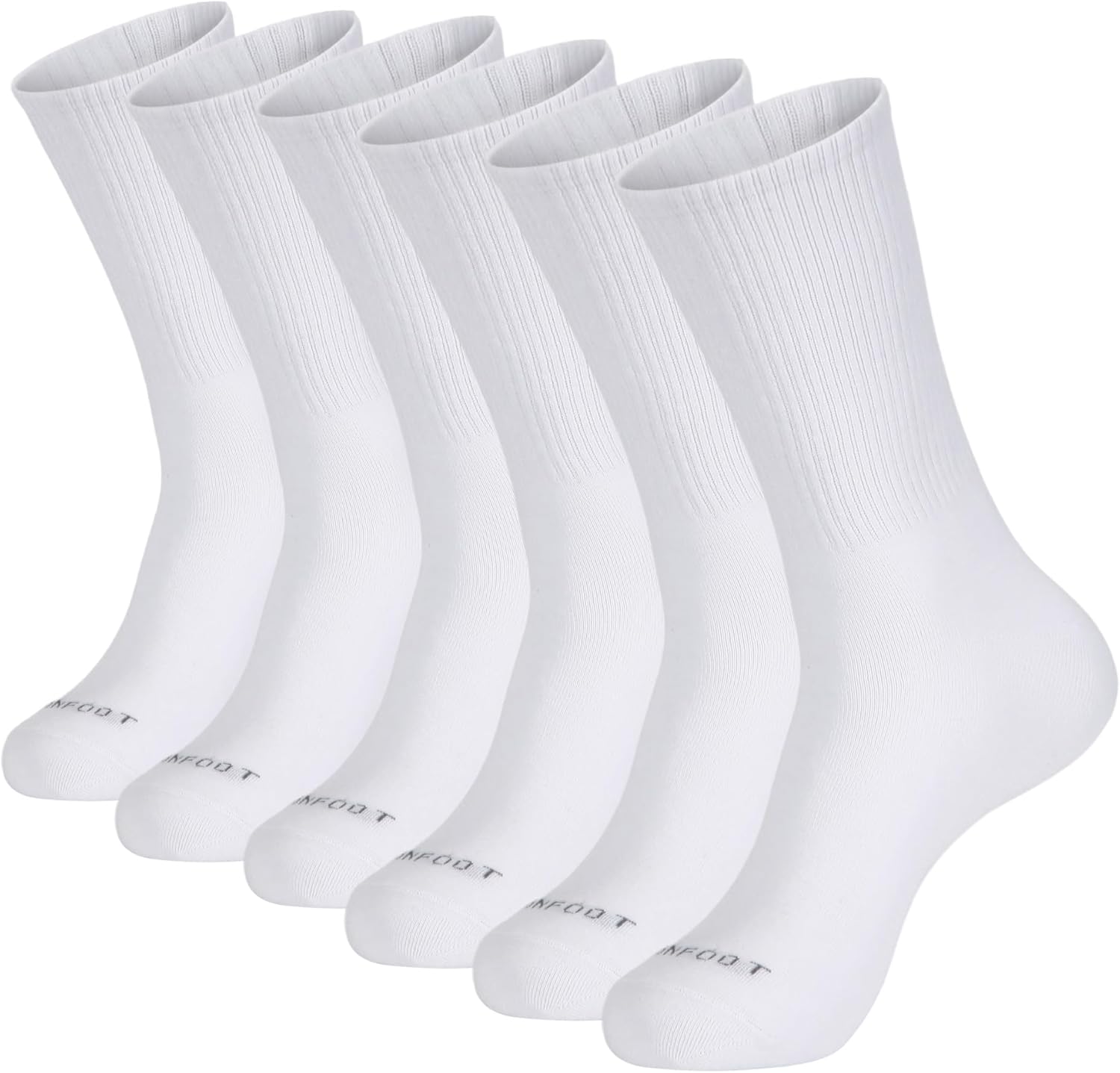 MONFOOT Men's/Women's 3-6 Pairs Cotton Daily Crew Socks, Multipack