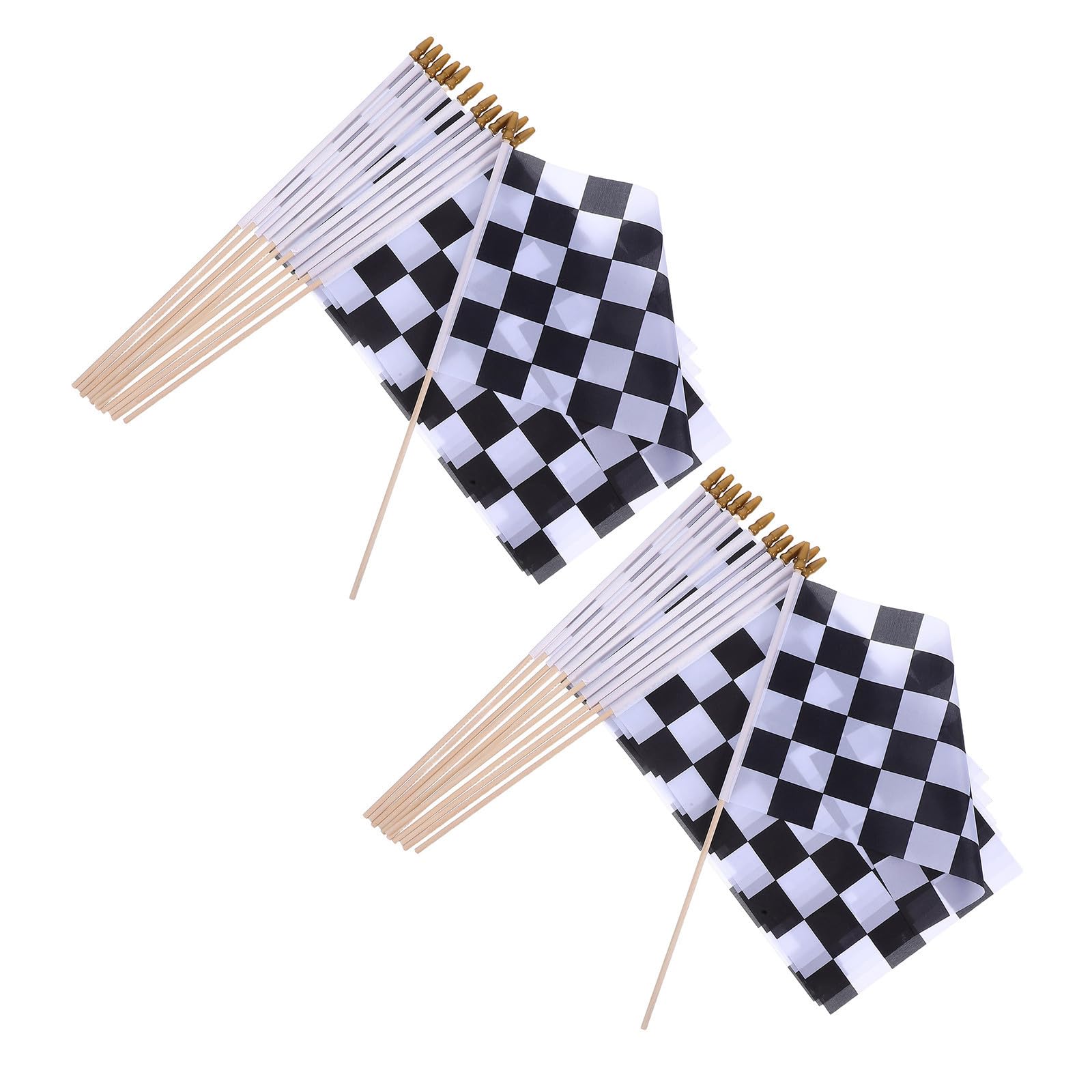 Banderas de carreras con palos de madera para decoración de eventos de autos