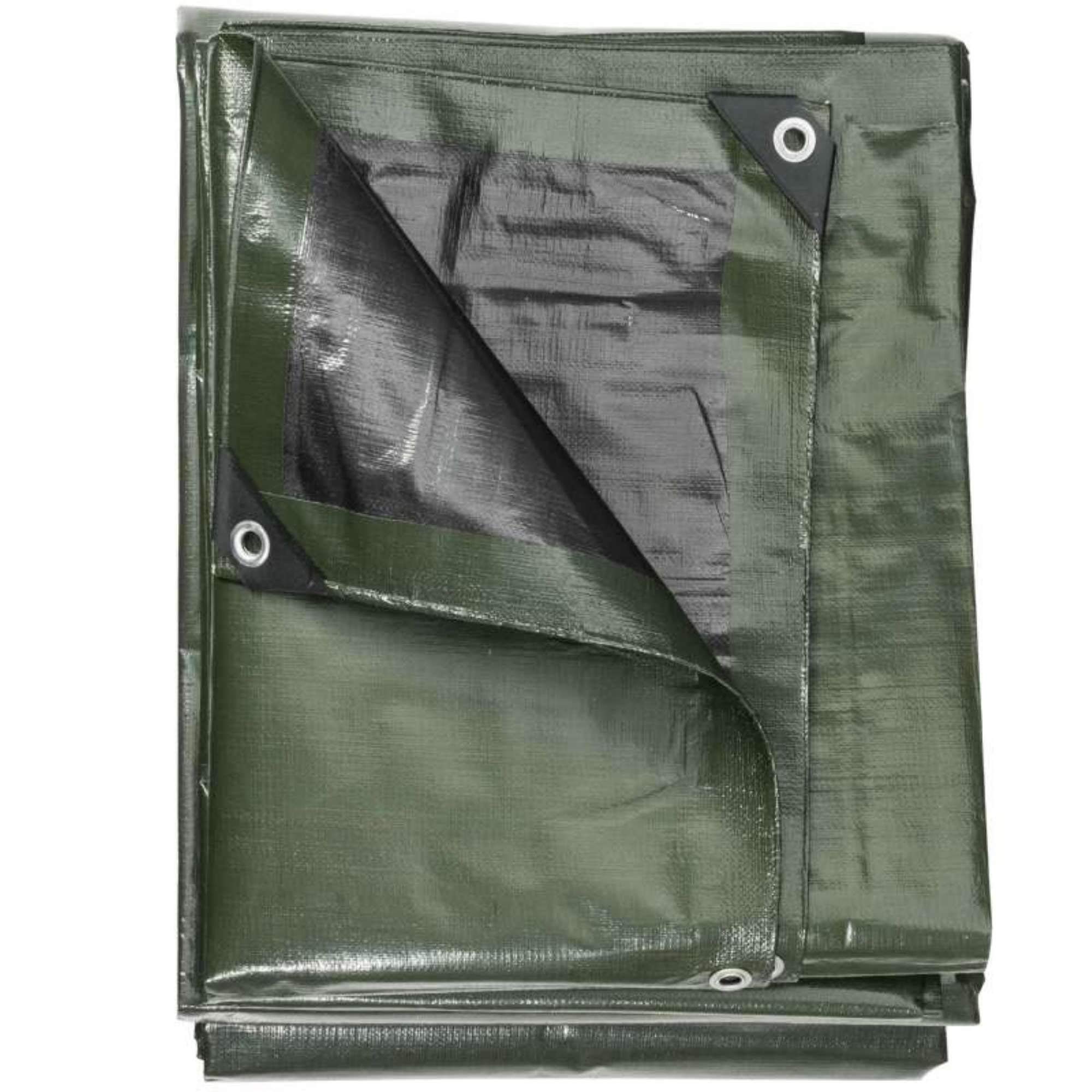 WerkaPro 04110 - Bâche industrielle - Ultra Lourde - 5 x 8 m - 240g/m2 - Réversible - Noire et Verte