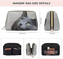 Amazon.co.jp: ロシアンブルー ネコ 猫 猫柄 灰色 アニメ レザー 化粧