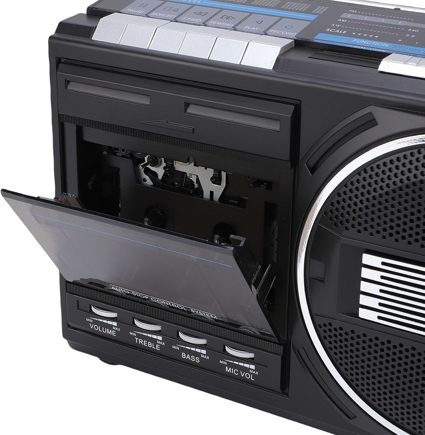 Dpofirs Cassette Tape Player, Portable Cassette Player, with Bluetooth AM FM SW Radio, USB to MP3 Converter, Built in Mic, Stereo 5W Speakers, AC DC Powered (US Plug 110V)