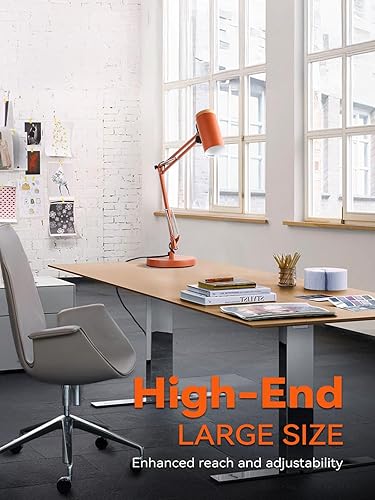 Miniatura 2 de TORCHSTAR Lámpara de escritorio alta con brazo oscilante con acento de madera, altura máxima ajustable de gran tamaño 29.7 pulgadas, lámpara de