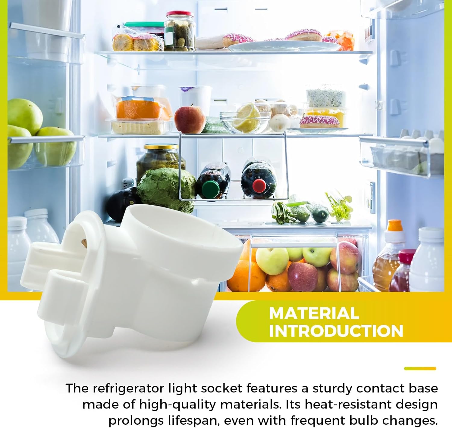 241559801 Light Socket for Frigidaire Refrigerators - White Plastic Refrigerator Light Socket Replaces HDS897580