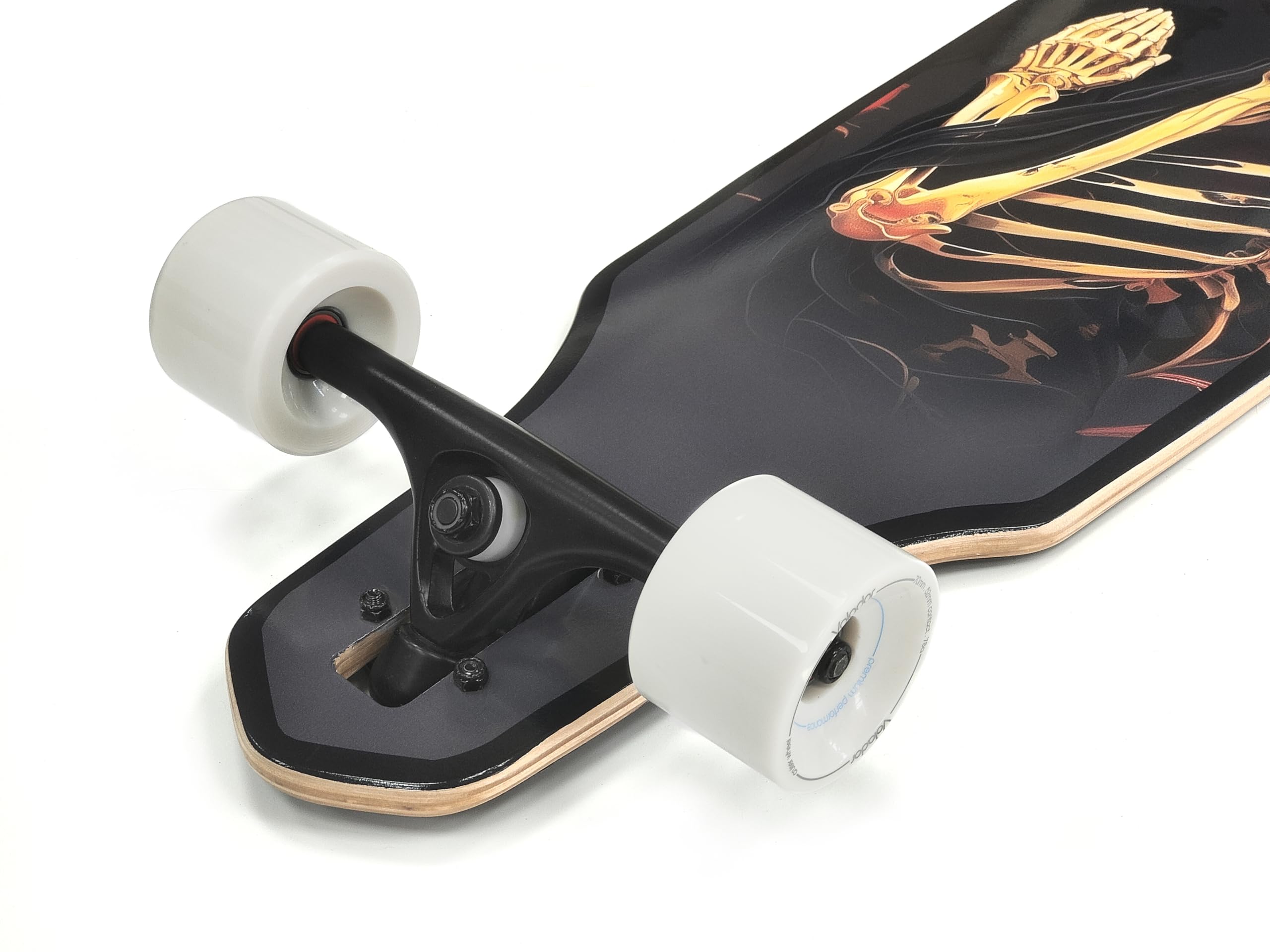 VOLADOR Urban Freeride Pro Longboard Cruiser 101,6 cm | Planche en bois d'érable canadien et camion à pivot inversé forgé | Configuration complète pour les trajets urbains