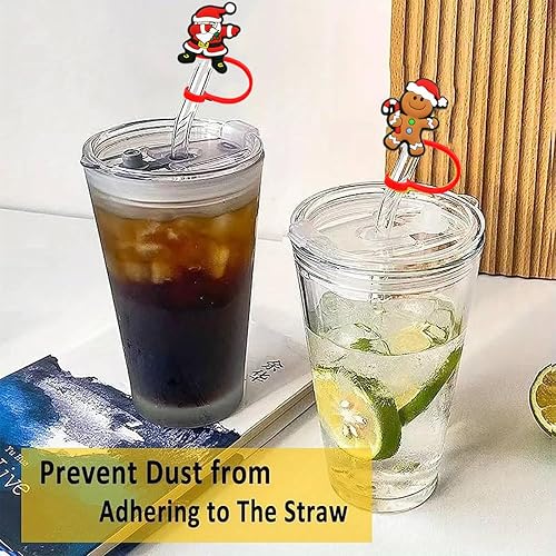 Miniatura 3 de 6 fundas de pajilla, tapas de silicona para pajilla, tapas de paja para vasos, tapones de paja reutilizables a prueba de polvo para popotes de 7 a