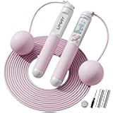 Weighted Cordless Jump Rope, Adjustable Length Ropes Ropeless with LCD Counter Display for Women Kids, Smart Skipping Rope with Ball for Burn Calories, Home Workouts, Fitness Exercise Training