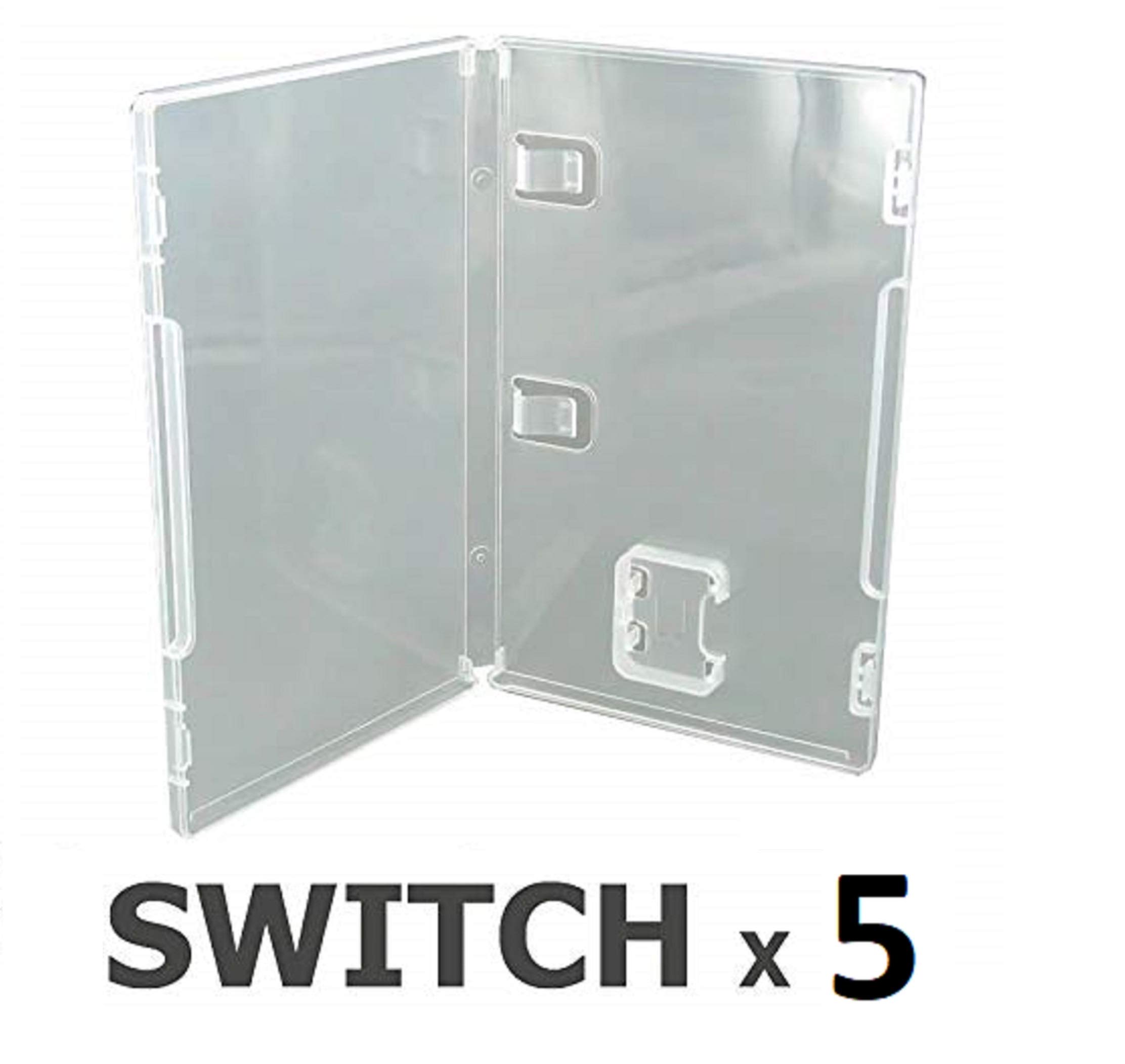 Lot de 5 boîtes vides transparentes pour jeux Nintendo Switch