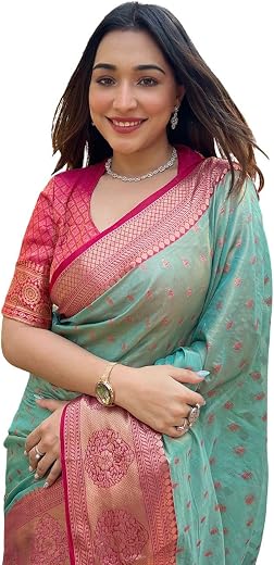 SGF11 Women's Kanjivaram Designer Soft Silk Sarees With Blouse Piece