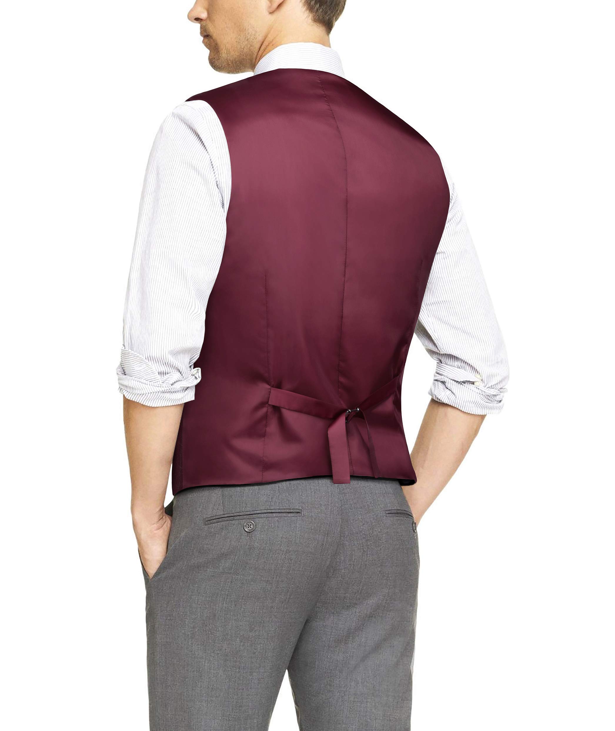HISDERN Gilet de couleur unie en coton pour gilet de soiree formelle pour hommes