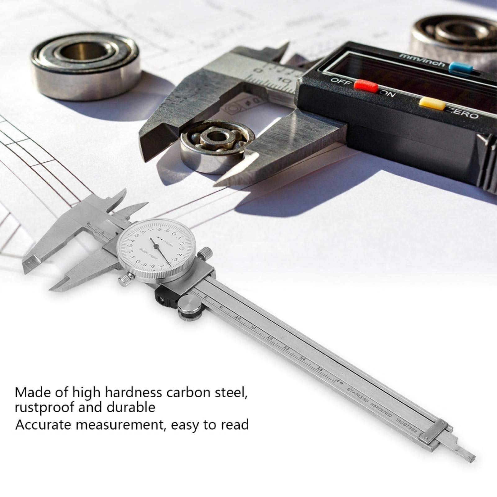 Calibrador Vernier de dial, calibre Vernier de 0-150 mm de alta dureza a prueba de herrumbre, para instrumentos de medida