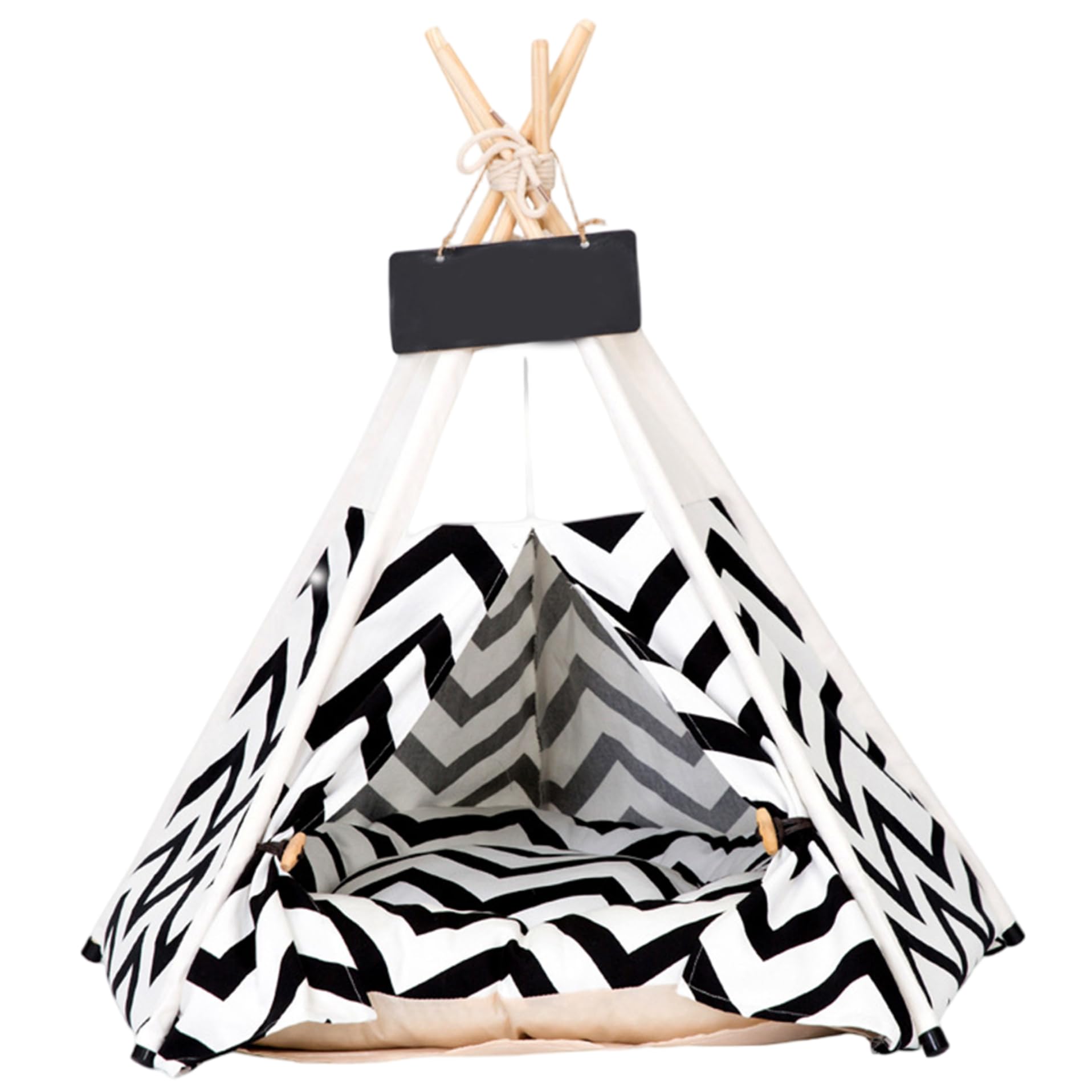 Tipi pour animaux 20x20x24" niche en toile lavable pour chien et chat
