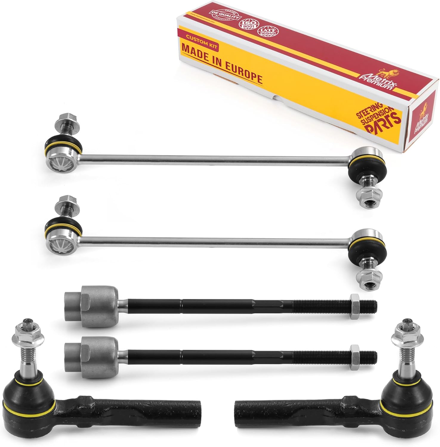 Metrix Premium Chassis Parts - 6 PC Front Suspension Kit Fits 2007-2009 Saturn Aura, 2005-2010 Pontiac G6, 2004-2012 Chevrolet Malibu, Replacement K80252, ES800086, EV80988, Made in Europe